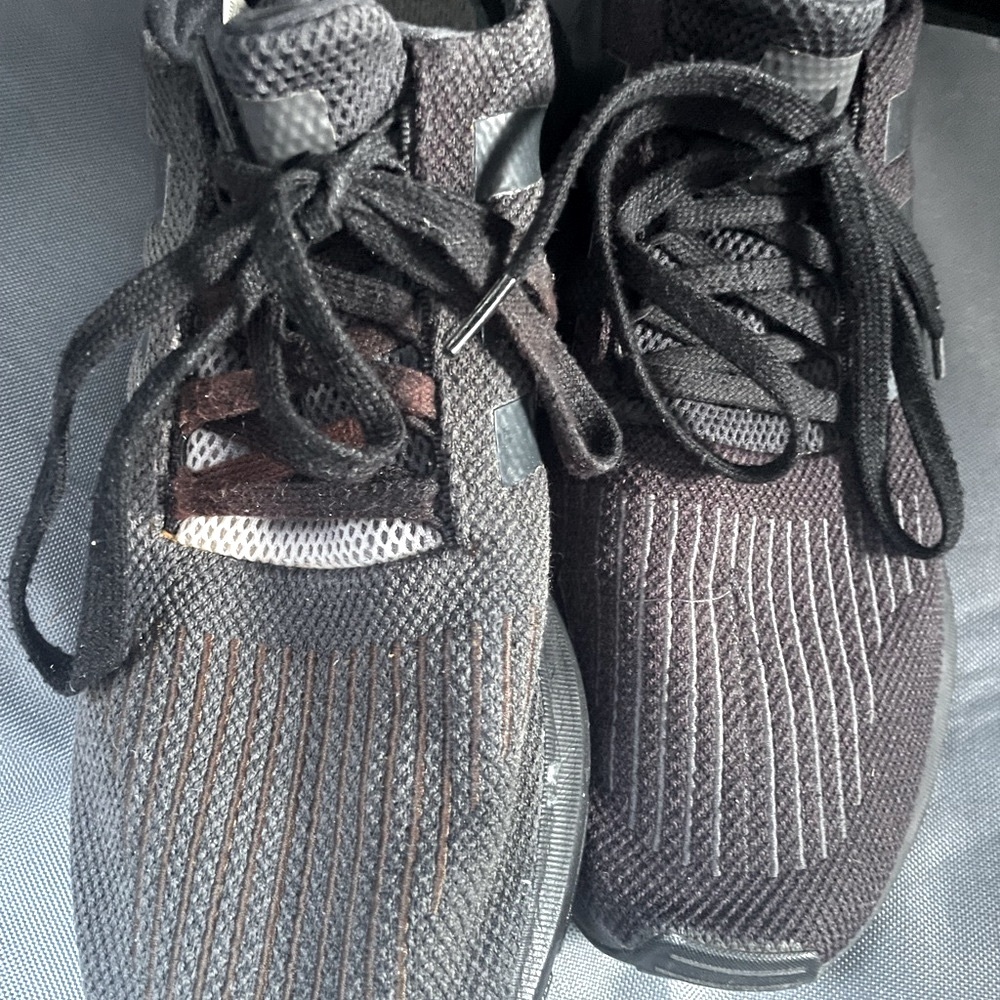 Adidas Black Sneakers with Knit Mesh Upper